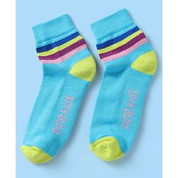 Pine Kids Knit Ankle Length Silvadur Antimicrobial Socks with Stripe Design Pack of 5 - Multicolor