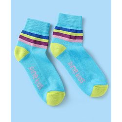 Pine Kids Knit Ankle Length Silvadur Antimicrobial Socks with Stripe Design Pack of 5 - Multicolor