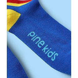 Pine Kids Knit Ankle Length Silvadur Antimicrobial Socks with Stripe Design Pack of 5 - Multicolor