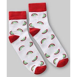 Pine Kids Knit Ankle Length Striped Socks With Rainbow & Heart Design Pack of 3 (Color May Vary)