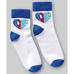 Pine Kids Knit Ankle Length Striped Socks With Rainbow & Heart Design Pack of 3 (Color May Vary)