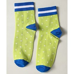 Pine Kids Knit Ankle Length Silvadur Antimicrobial Socks with Polka Dots Design Pack of 3 - Pink Light Green & Blue