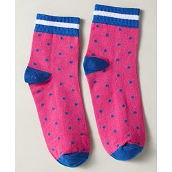 Pine Kids Knit Ankle Length Silvadur Antimicrobial Socks with Polka Dots Design Pack of 3 - Pink Light Green & Blue
