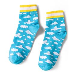 Pine Kids Knit Ankle Length Socks with Floral & Heart Design Pack of 3 (Color May Vary)