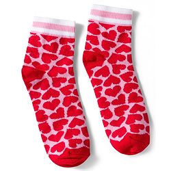 Pine Kids Knit Ankle Length Socks with Floral & Heart Design Pack of 3 (Color May Vary)