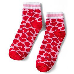 Pine Kids Knit Ankle Length Socks with Floral & Heart Design Pack of 3 (Color May Vary)