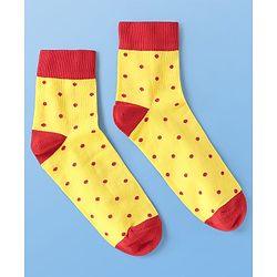 Pine Kids Cotton Knit Ankle Length Socks With Floral & Polka Dots Design Pack Of 3 ( Colour May Vary )
