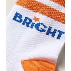 Pine Kids Knit Ankle Length Silvadur Antimicrobial Socks with Heart Star & Text Design Pack of 3 - Blue Orange & White