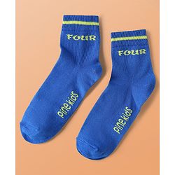 Pine Kids Cotton Knit Ankle Length Socks With Numbers Design Pack of 5 ( Colour May Vary )