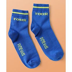 Pine Kids Cotton Knit Ankle Length Socks With Numbers Design Pack of 5 ( Colour May Vary )
