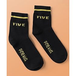 Pine Kids Cotton Knit Ankle Length Socks With Numbers Design Pack of 5 ( Colour May Vary )