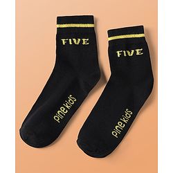 Pine Kids Cotton Knit Ankle Length Socks With Numbers Design Pack of 5 ( Colour May Vary )