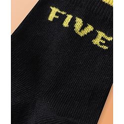 Pine Kids Cotton Knit Ankle Length Socks With Numbers Design Pack of 5 ( Colour May Vary )