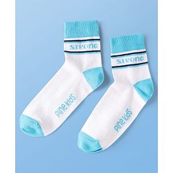 Pine Kids Cotton Knit Ankle Length Socks With Text Design Pack Of 5 ( Colour May Vary )