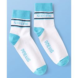 Pine Kids Cotton Knit Ankle Length Socks With Text Design Pack Of 5 ( Colour May Vary )