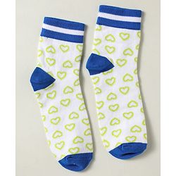 Pine Kids Knit Ankle Length Silvadur Antimicrobial Socks with Heart & Text Design Pack of 3 - Plum & White