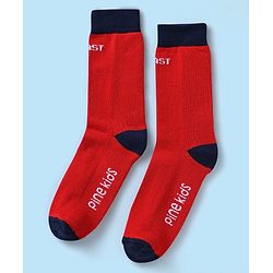 Pine Kids Knit Ankle Length Silvadur Antimicrobial Socks with Text Design Pack of 3 - Yellow Red & White