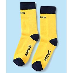 Pine Kids Knit Ankle Length Silvadur Antimicrobial Socks with Text Design Pack of 3 - Yellow Red & White