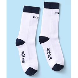 Pine Kids Knit Ankle Length Silvadur Antimicrobial Socks with Text Design Pack of 3 - Yellow Red & White