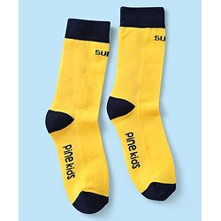 Pine Kids Knit Ankle Length Silvadur Antimicrobial Socks with Text Design Pack of 3 - Yellow Red & White