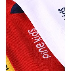 Pine Kids Knit Ankle Length Silvadur Antimicrobial Socks with Text Design Pack of 3 - Yellow Red & White