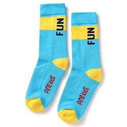 Pine Kids Knit Ankle Length Silvadur Antimicrobial Socks with Text Design Pack of 3 - Red Light Blue & Yellow
