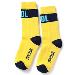 Pine Kids Knit Ankle Length Silvadur Antimicrobial Socks with Text Design Pack of 3 - Red Light Blue & Yellow
