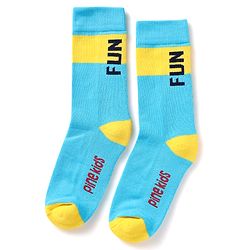 Pine Kids Knit Ankle Length Silvadur Antimicrobial Socks with Text Design Pack of 3 - Red Light Blue & Yellow