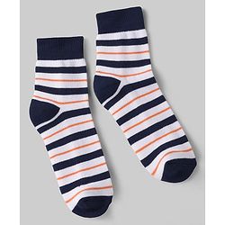 Pine Kids Cotton Knit Ankle Length Socks with Basketball & Stripe Design Pack of 3 (Color May Vary)