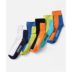 Pine Kids Knit Ankle Length Silvadur Antimicrobial Socks with Design Pack of 5 - Multicolor