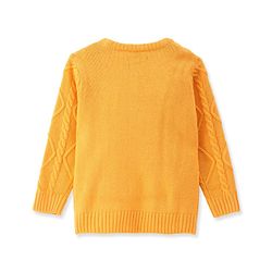 Pine Kids Knit Full Sleeves Sweater Set with Cable Knit Design - Mustard