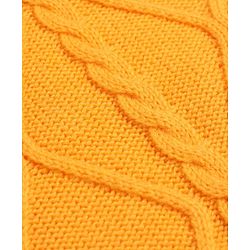Pine Kids Knit Full Sleeves Sweater Set with Cable Knit Design - Mustard