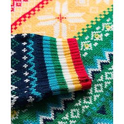 Pine Kids Knit Full Sleeves Pullover Sweater with Aztec Design - Multicolor