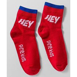 Pine Kids Cotton Knit Ankle Length Socks With Text Design Pack Of 5 ( Colour May Vary )
