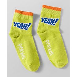 Pine Kids Cotton Knit Ankle Length Socks With Text Design Pack Of 5 ( Colour May Vary )