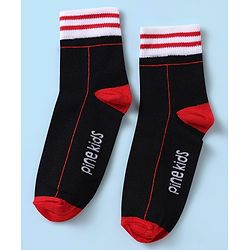 Pine Kids Knit Ankle Length Silvadur Antimicrobial Socks with Text Design Pack of 3 - Black & White