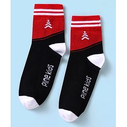 Pine Kids Knit Ankle Length Silvadur Antimicrobial Socks with Text Design Pack of 3 - Black & White