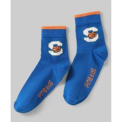 Pine Kids Knit Ankle Length Silvadur Antimicrobial Socks with Basketball Design Pack of 5 - Multicolor