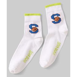 Pine Kids Knit Ankle Length Silvadur Antimicrobial Socks with Basketball Design Pack of 5 - Multicolor