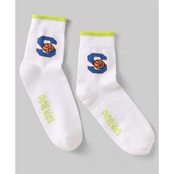 Pine Kids Knit Ankle Length Silvadur Antimicrobial Socks with Basketball Design Pack of 5 - Multicolor