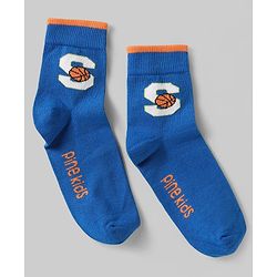 Pine Kids Knit Ankle Length Silvadur Antimicrobial Socks with Basketball Design Pack of 5 - Multicolor