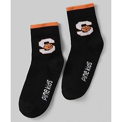 Pine Kids Knit Ankle Length Silvadur Antimicrobial Socks with Basketball Design Pack of 5 - Multicolor