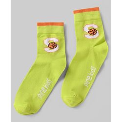 Pine Kids Knit Ankle Length Silvadur Antimicrobial Socks with Basketball Design Pack of 5 - Multicolor