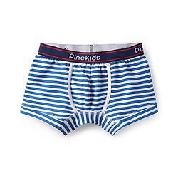 Pine Kids Cotton Knit Trunks with Stripe Design & Car Print Pack of 3 - Red & Blue
