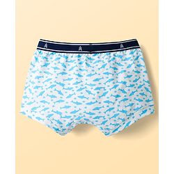 Pine Kids Cotton Elastane Knit Trunks With Fish Print Pack Of 3 (Colour May Vary)