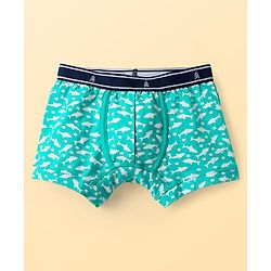 Pine Kids Cotton Elastane Knit Trunks With Fish Print Pack Of 3 (Colour May Vary)