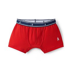 Pine Kids Cotton Elastane Knit Solid Colour Trunks Pack Of 3 - Light Blue Navy Blue & Red