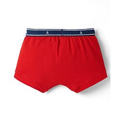 Pine Kids Cotton Elastane Knit Solid Colour Trunks Pack Of 3 - Light Blue Navy Blue & Red