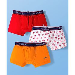 Pine Kids Cotton Elastane Trunks with Football Print Pack of 3 (Color May Vary)
