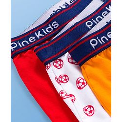 Pine Kids Cotton Elastane Trunks with Football Print Pack of 3 (Color May Vary)
